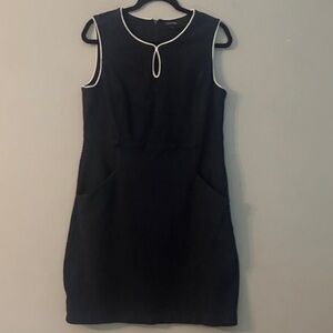 Lands' End Navy Sleeveless Mini Dress
